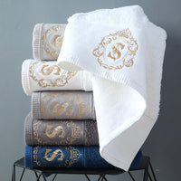 HKM-648979 Thickened Pure Cotton Towel - Soft and Absorbent - Available in Deep Blue, Elegant White, Dolphin Gray, Business Gray, and Dark Gray