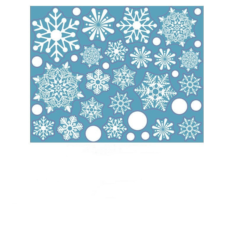 HKM-649171 Static Glass Window Stickers for Christmas and New Year - Cartoon Style, Waterproof PVC, 28x35cm
