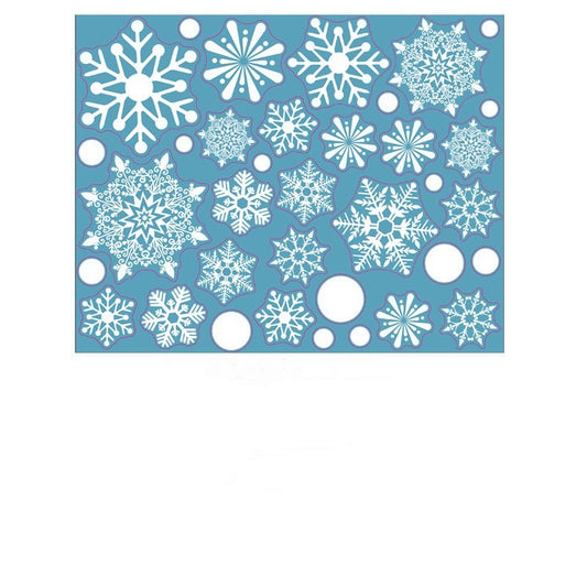 HKM-649171 Static Glass Window Stickers for Christmas and New Year - Cartoon Style, Waterproof PVC, 28x35cm