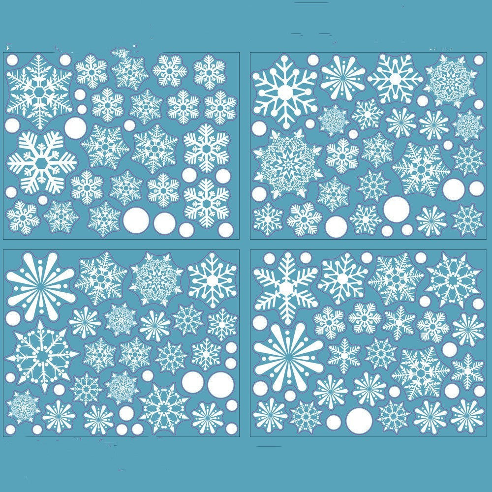 HKM-649171 Static Glass Window Stickers for Christmas and New Year - Cartoon Style, Waterproof PVC, 28x35cm
