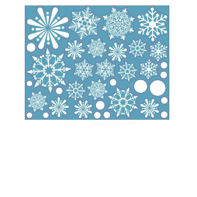 HKM-649171 Static Glass Window Stickers for Christmas and New Year - Cartoon Style, Waterproof PVC, 28x35cm