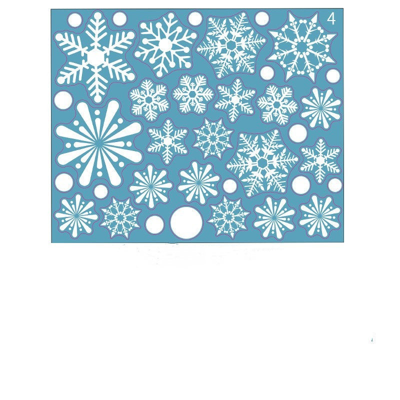 HKM-649171 Static Glass Window Stickers for Christmas and New Year - Cartoon Style, Waterproof PVC, 28x35cm
