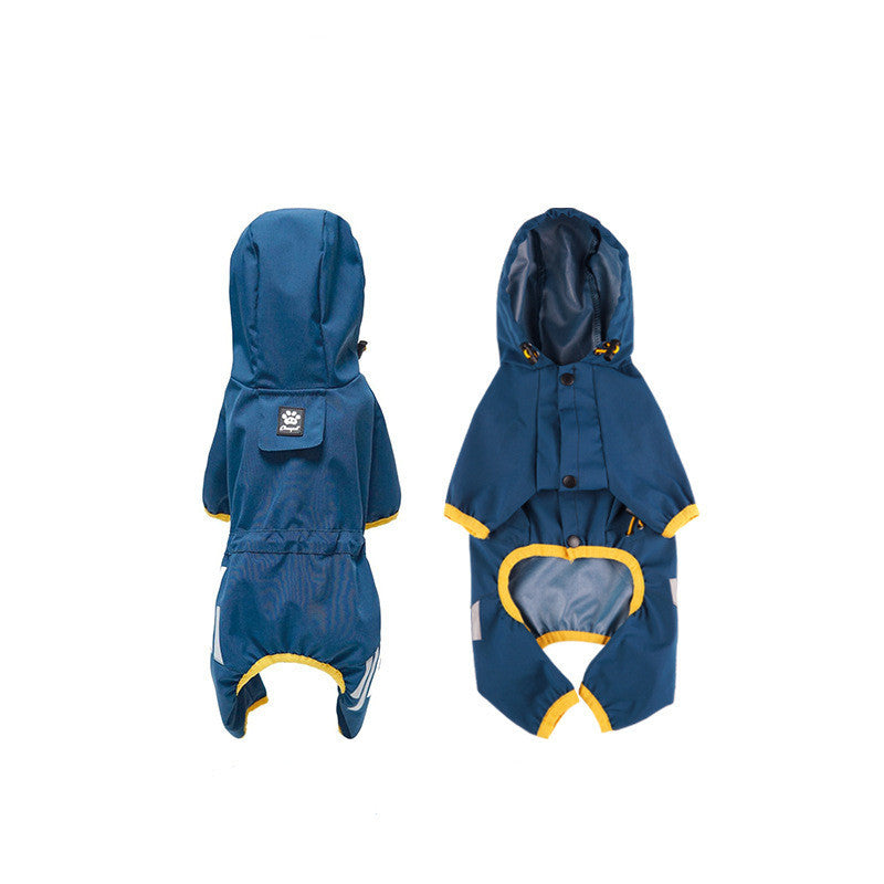 HKM-649171 Waterproof Dog Raincoat in Lake Blue, Rose Red, and Turmeric - Sizes S to 2XL