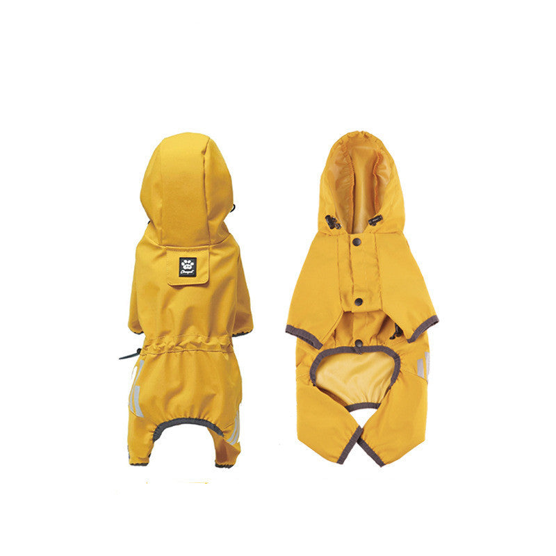 HKM-649171 Waterproof Dog Raincoat in Lake Blue, Rose Red, and Turmeric - Sizes S to 2XL