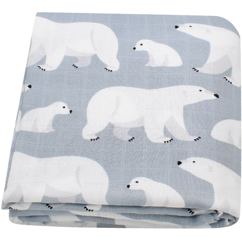 HKM-649235 Bamboo Cotton Gauze Baby Swaddling Blanket - Soft Colors and Fun Animal Patterns for All Seasons