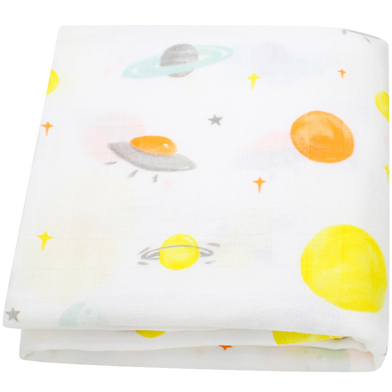 HKM-649235 Bamboo Cotton Gauze Baby Swaddling Blanket - Soft Colors and Fun Animal Patterns for All Seasons