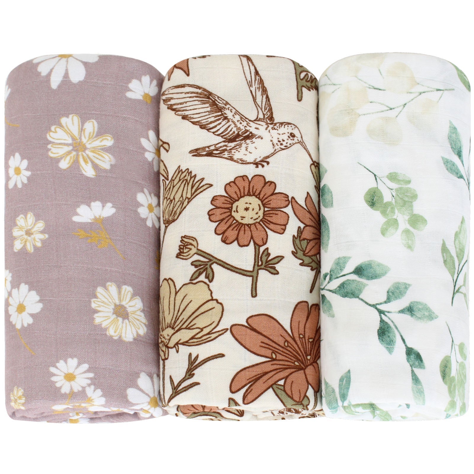 HKM-649235 Bamboo Cotton Gauze Baby Swaddling Blanket - Soft Colors and Fun Animal Patterns for All Seasons