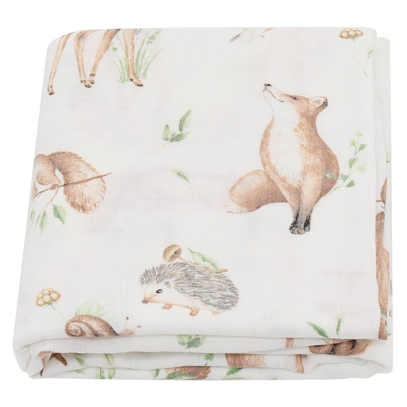 HKM-649235 Bamboo Cotton Gauze Baby Swaddling Blanket - Soft Colors and Fun Animal Patterns for All Seasons