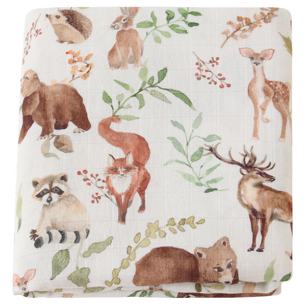 HKM-649235 Bamboo Cotton Gauze Baby Swaddling Blanket - Soft Colors and Fun Animal Patterns for All Seasons