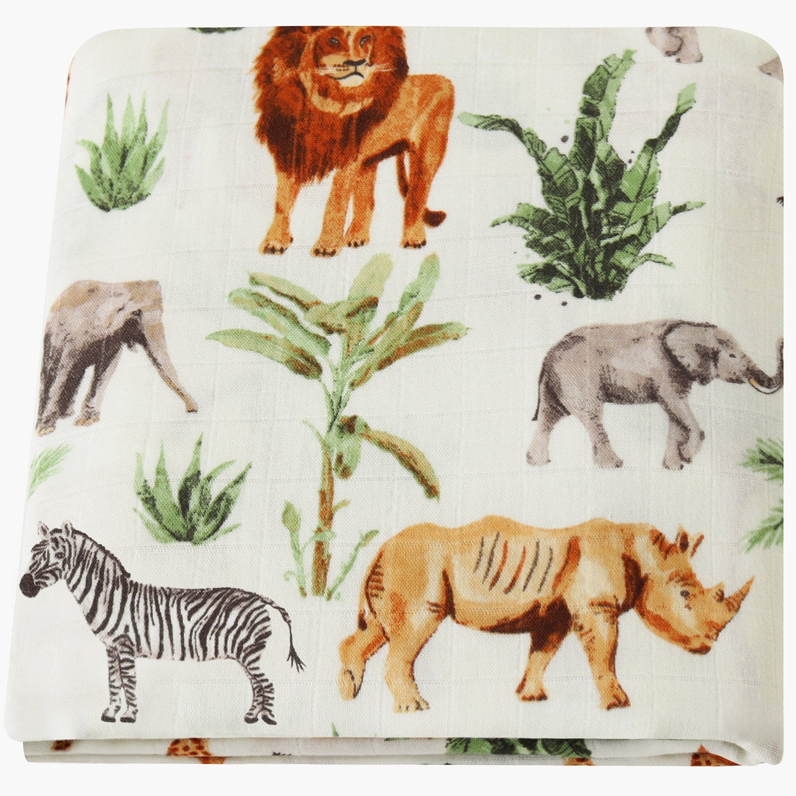 HKM-649235 Bamboo Cotton Gauze Baby Swaddling Blanket - Soft Colors and Fun Animal Patterns for All Seasons