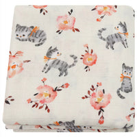 HKM-649235 Bamboo Cotton Gauze Baby Swaddling Blanket - Soft Colors and Fun Animal Patterns for All Seasons