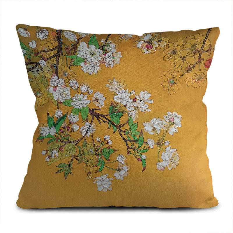 HKM-649235 Super Soft Square Pillowcase in Short Plush Linen Peach Skin - 45cm x 45cm for Sofa, Bed, and Car Use