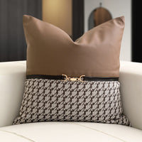 HKM-649363 Brown and Orange Light Luxury Pillow Case Set - Various Sizes and Styles for Modern Living Rooms