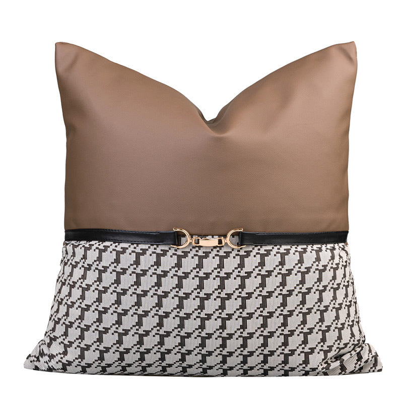 HKM-649363 Brown and Orange Light Luxury Pillow Case Set - Various Sizes and Styles for Modern Living Rooms