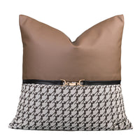 HKM-649363 Brown and Orange Light Luxury Pillow Case Set - Various Sizes and Styles for Modern Living Rooms