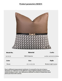HKM-649363 Brown and Orange Light Luxury Pillow Case Set - Various Sizes and Styles for Modern Living Rooms
