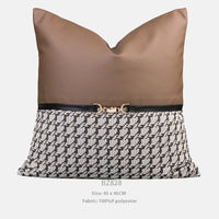HKM-649363 Brown and Orange Light Luxury Pillow Case Set - Various Sizes and Styles for Modern Living Rooms