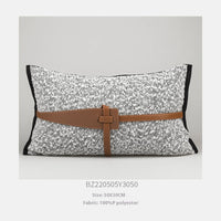 HKM-649363 Brown and Orange Light Luxury Pillow Case Set - Various Sizes and Styles for Modern Living Rooms