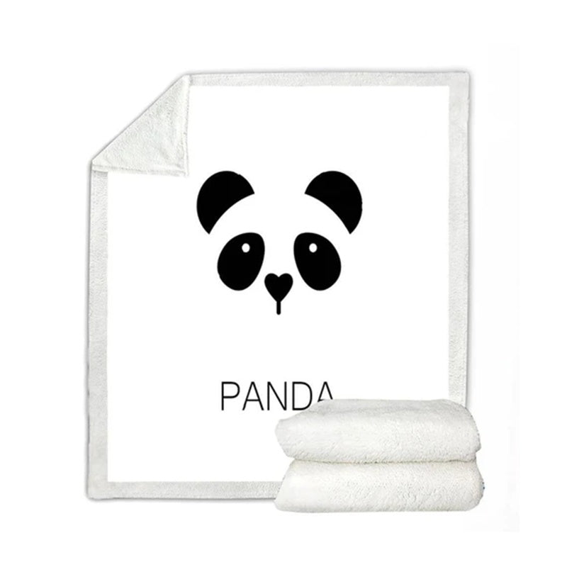 HKM-649363 Cozy Coral Fleece Panda Series Flannel Blanket