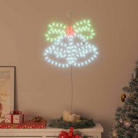 HKM-649363 Multicolor Illuminated Christmas Bell with 144 LEDs, 56 x 46 cm, PVC Decorative Holiday Accent