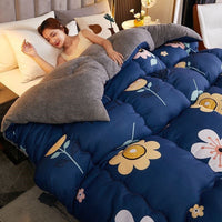 HKM-649555 Cozy Coral Wool Winter Quilt - Milk Down Polyester Fill with Velvet Options