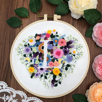 HKM-649555 Love Embroidery Kit - Simple 3D Design for Home and Outdoor Decoration