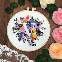 HKM-649555 Love Embroidery Kit - Simple 3D Design for Home and Outdoor Decoration