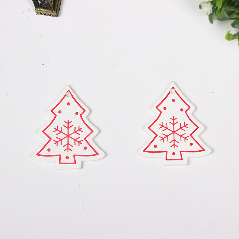 HKM-649683 Wooden Christmas Ornaments - European Style Cartoon Craft Pendants, MDF Hanging Decorations
