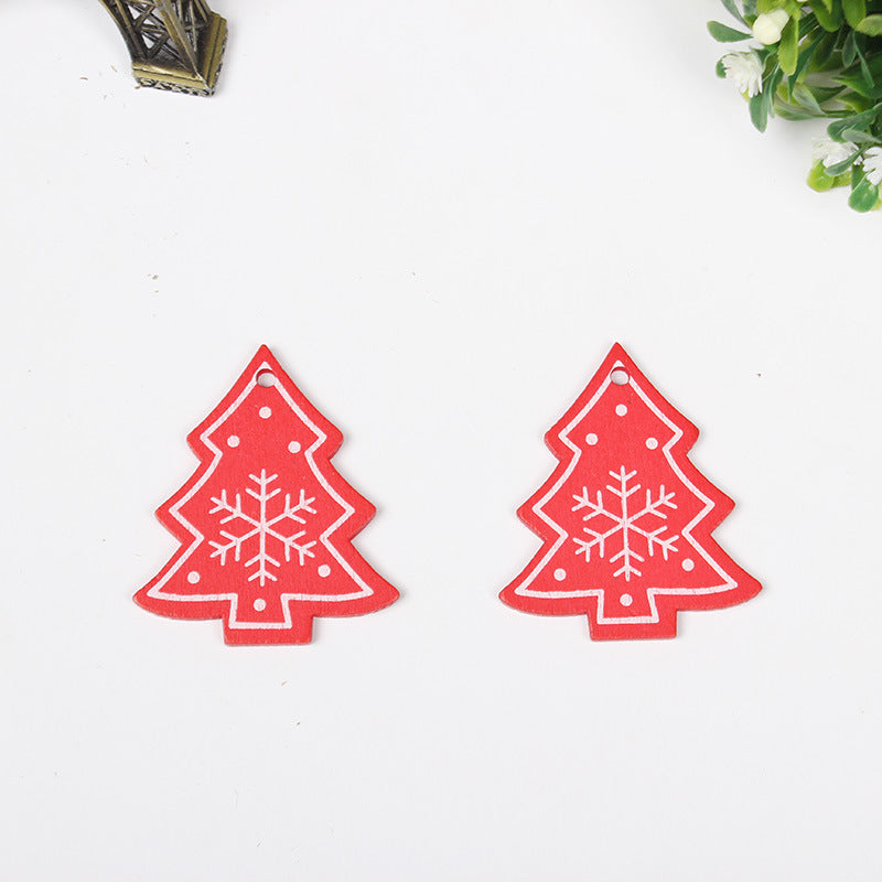 HKM-649683 Wooden Christmas Ornaments - European Style Cartoon Craft Pendants, MDF Hanging Decorations