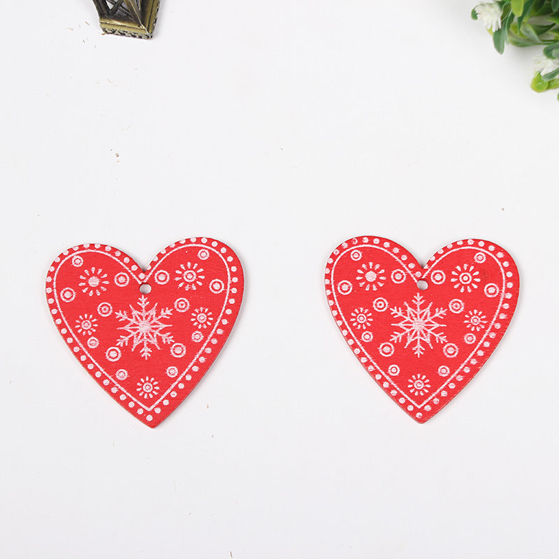 HKM-649683 Wooden Christmas Ornaments - European Style Cartoon Craft Pendants, MDF Hanging Decorations