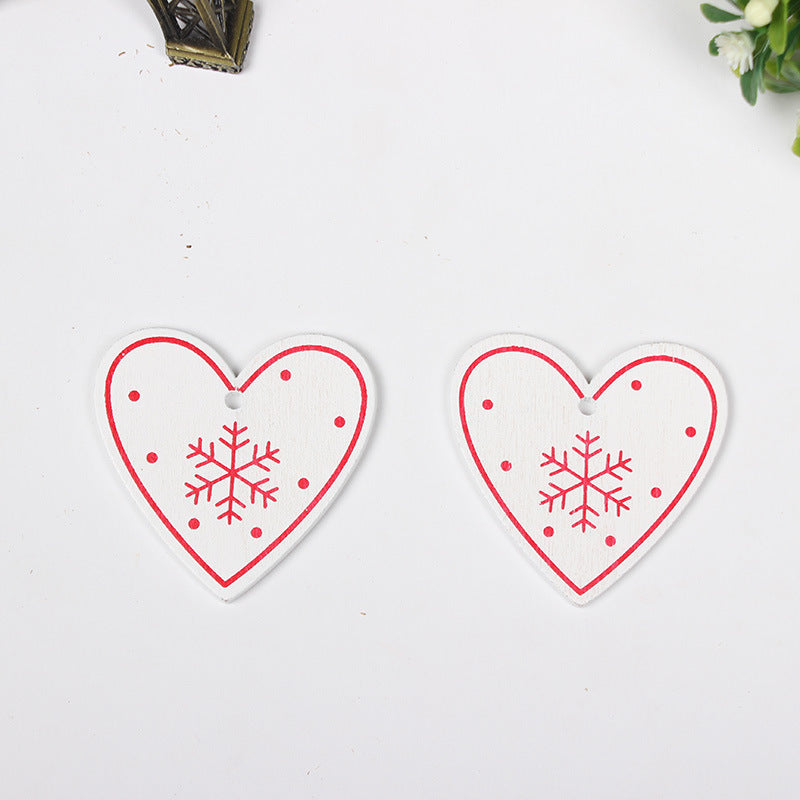 HKM-649683 Wooden Christmas Ornaments - European Style Cartoon Craft Pendants, MDF Hanging Decorations