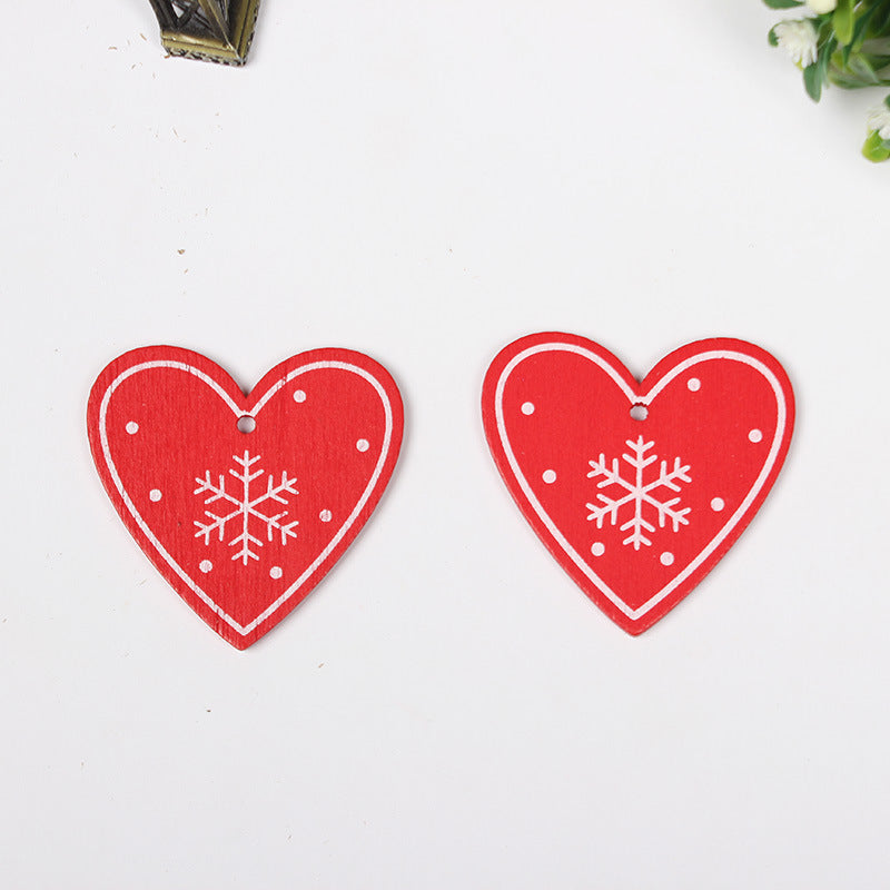 HKM-649683 Wooden Christmas Ornaments - European Style Cartoon Craft Pendants, MDF Hanging Decorations
