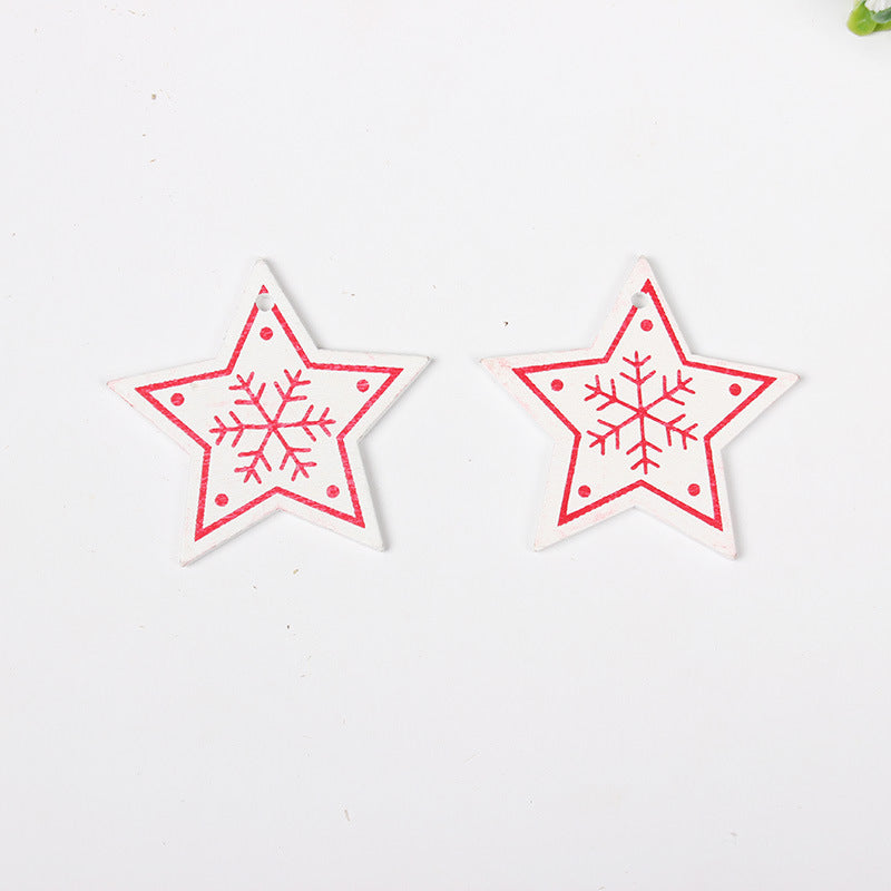 HKM-649683 Wooden Christmas Ornaments - European Style Cartoon Craft Pendants, MDF Hanging Decorations