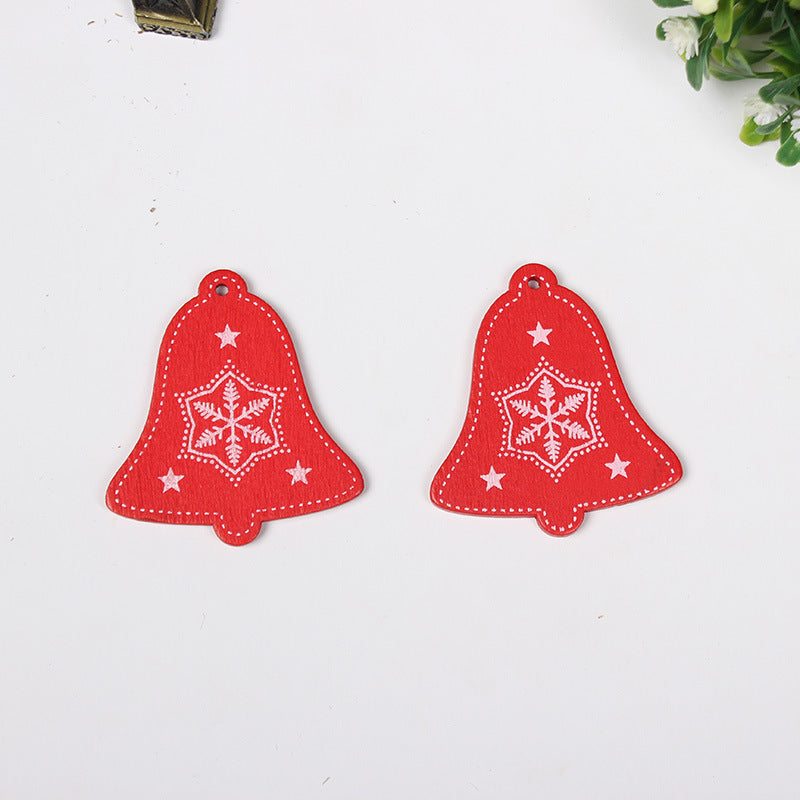 HKM-649683 Wooden Christmas Ornaments - European Style Cartoon Craft Pendants, MDF Hanging Decorations