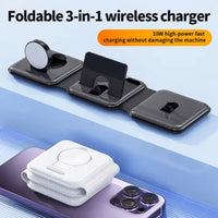 HKM-649811 3-in-1 Foldable Magnetic Wireless Charger for iPhone, Apple Watch & AirPods with Fast Charging