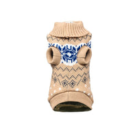 HKM-649811 Warm Stretch Snowflake Pet Sweater for Cats and Dogs - Haze Gray Beige, Size XL