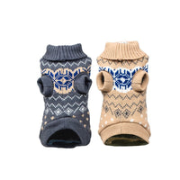 HKM-649811 Warm Stretch Snowflake Pet Sweater for Cats and Dogs - Haze Gray Beige, Size XL