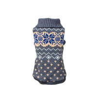 HKM-649811 Warm Stretch Snowflake Pet Sweater for Cats and Dogs - Haze Gray Beige, Size XL