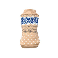HKM-649811 Warm Stretch Snowflake Pet Sweater for Cats and Dogs - Haze Gray Beige, Size XL