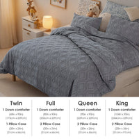 HKM-649875 Bohemian Tufted Cut Flower Quilt Cover Set with Pillowcases - Machine Washable