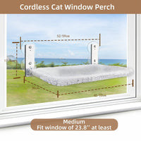 HKM-650067 Cordless Folding Cat Hammock with Gray Plush and Beige Mesh, Available in Two Sizes