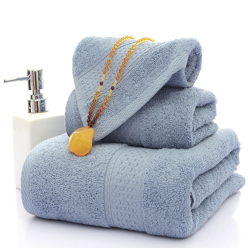 HKM-650131 Three-Piece Cotton Bath Towel Set with Siro Yarn Technology