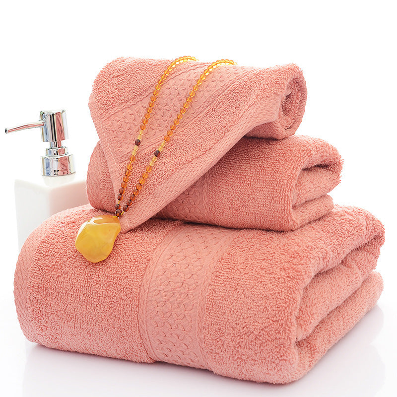 HKM-650131 Three-Piece Cotton Bath Towel Set with Siro Yarn Technology