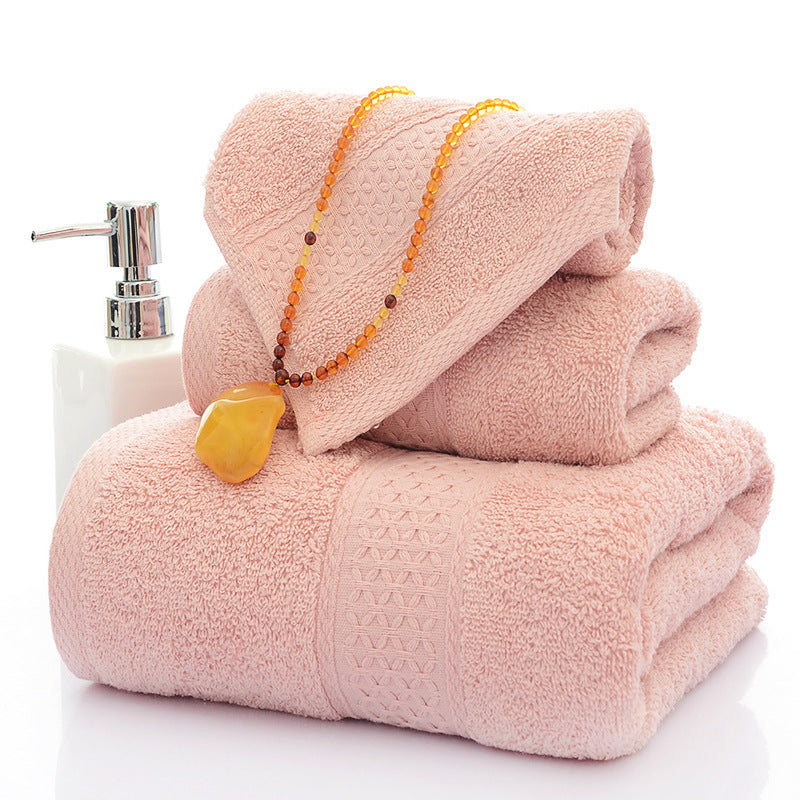 HKM-650131 Three-Piece Cotton Bath Towel Set with Siro Yarn Technology