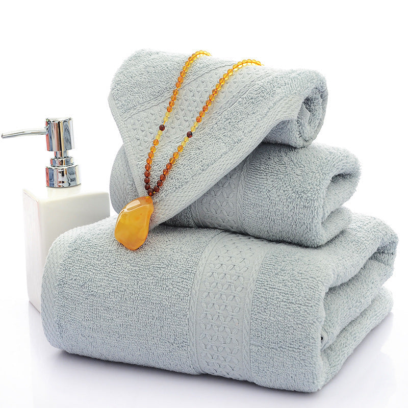 HKM-650131 Three-Piece Cotton Bath Towel Set with Siro Yarn Technology