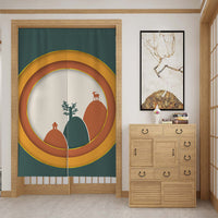 HKM-650259 Customizable Fabric Door Curtain with Telescopic Rod & Magnet - Multiple Sizes and Styles Available