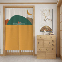 HKM-650259 Customizable Fabric Door Curtain with Telescopic Rod & Magnet - Multiple Sizes and Styles Available