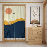 HKM-650259 Customizable Fabric Door Curtain with Telescopic Rod & Magnet - Multiple Sizes and Styles Available