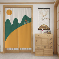 HKM-650259 Customizable Fabric Door Curtain with Telescopic Rod & Magnet - Multiple Sizes and Styles Available