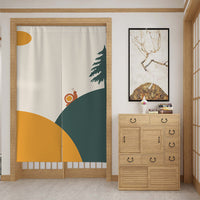 HKM-650259 Customizable Fabric Door Curtain with Telescopic Rod & Magnet - Multiple Sizes and Styles Available